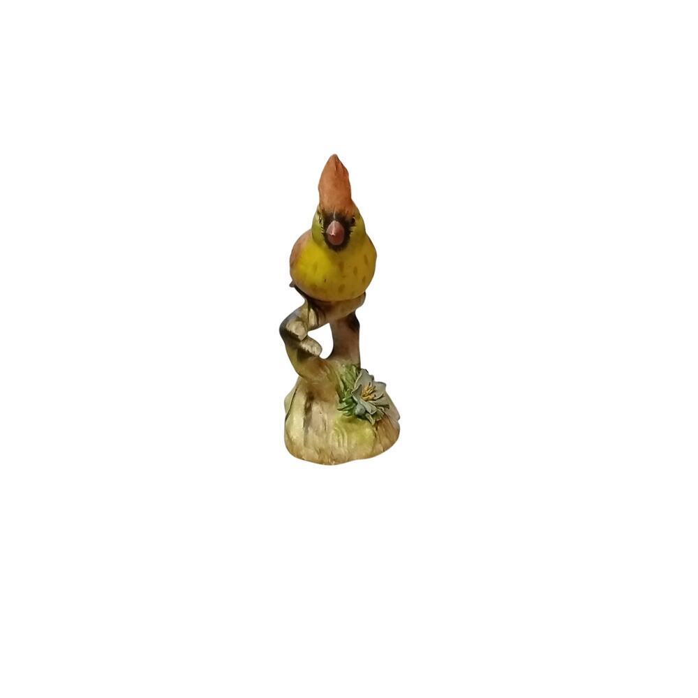 vintage ceramic bird figurine,  a female cardinal.